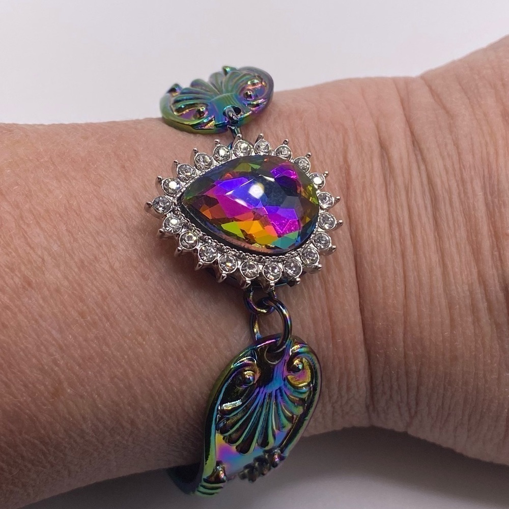 Stunning Sparkling Snap Bangle Bracelet with 18mm snap! SEE VIDEO! BEAUTIFUL! 🌻